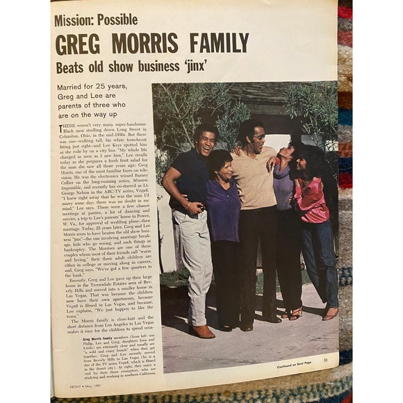 Ebony Magazine, May 1981 Cover Feature Story Greg Morris Story: Mission Possible - Picture 5 of 16